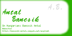 antal bancsik business card